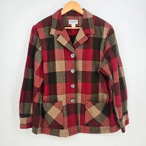 Vintage 90s/Y2K Pendleton 49er Limited Edition Womens 2X Plaid Wool Coat Jacket